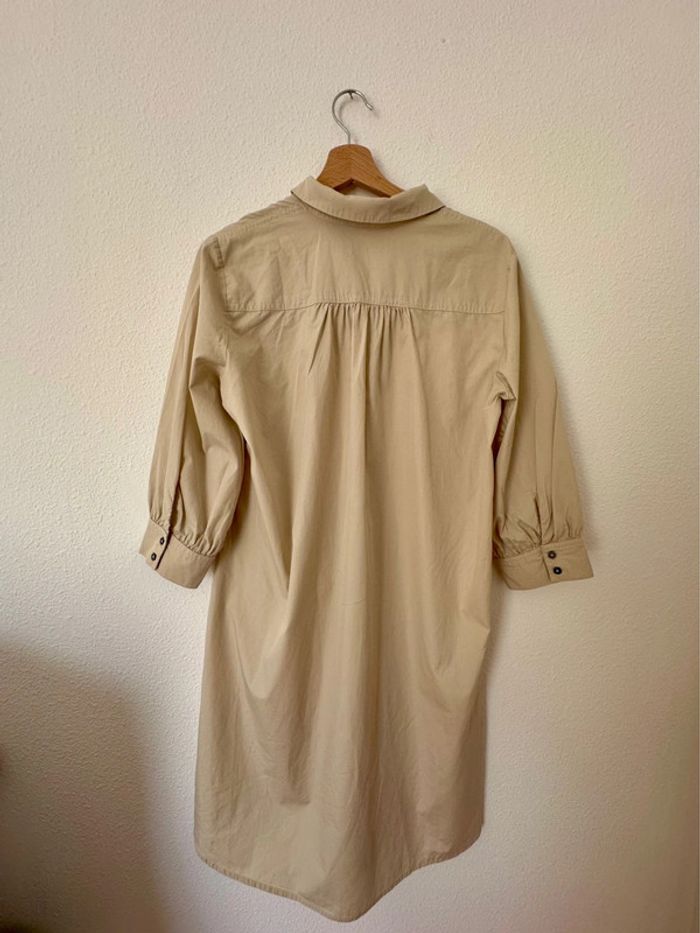 Robe chemise droite beige - photo numéro 4
