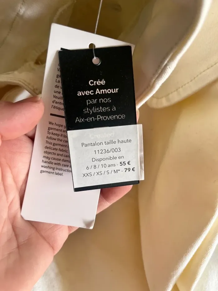 Pantalon chino habillé crème taille m - photo numéro 5