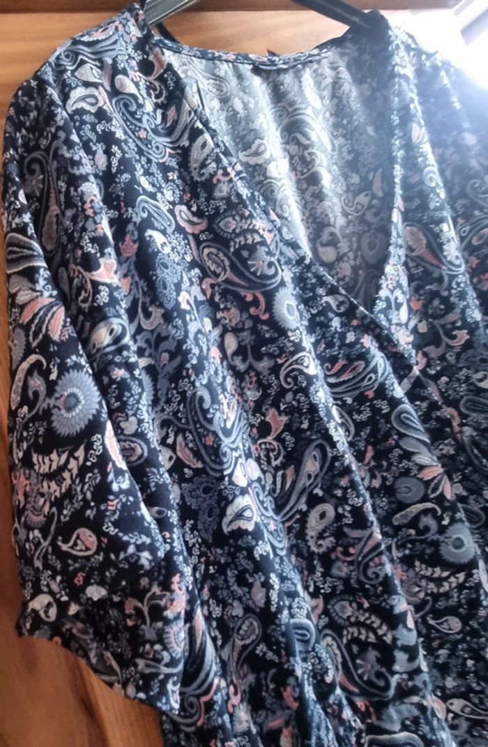 Robe courte 2xl 50 52 bleu a motif neuve jamais portée sans étiquette - photo numéro 3
