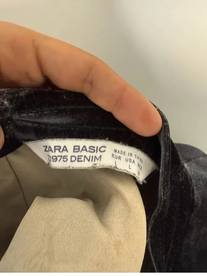 Haut velours noir Zara Basic – taille L - photo numéro 3