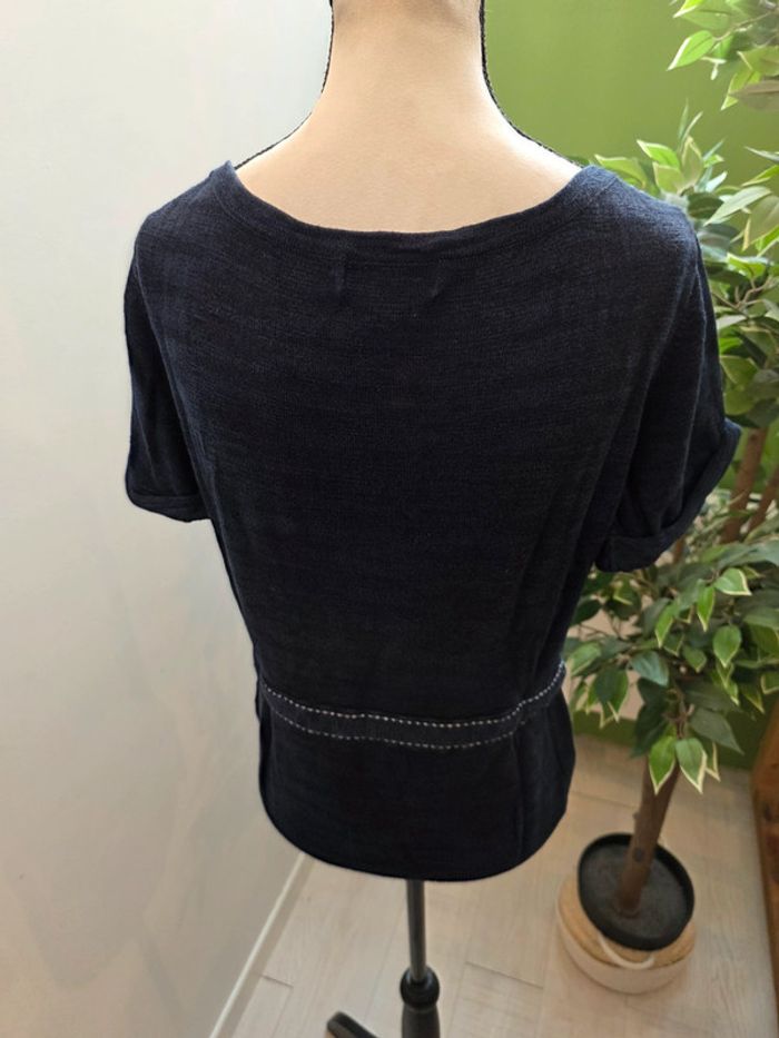 Blouse à manches courtes Mango | Bleu marine | Taille 36 - photo numéro 2