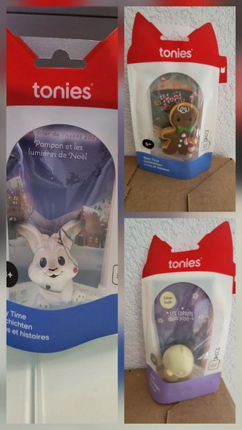 Lot Tonies  pompon, pain d'épice, caneton