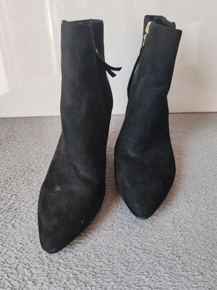 Camaïeu Bottines Suédées Noires Pointues à Talon – Taille 38 – Neuf sans Étiquette - photo numéro 4