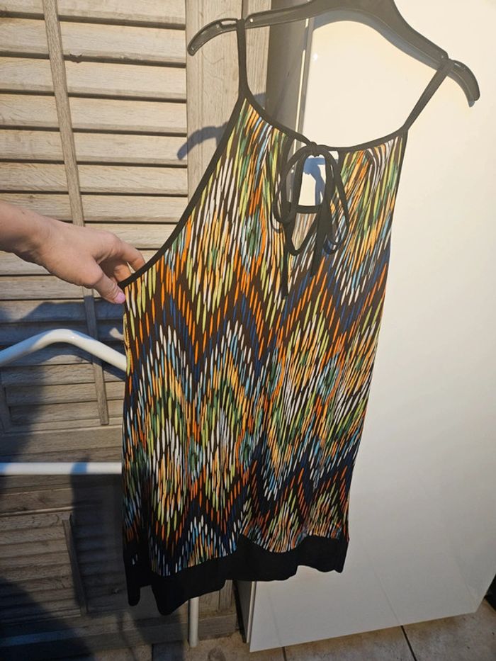 Style tunique multicolor fine bretelle TU nœud à l'arrière au cou - photo numéro 5