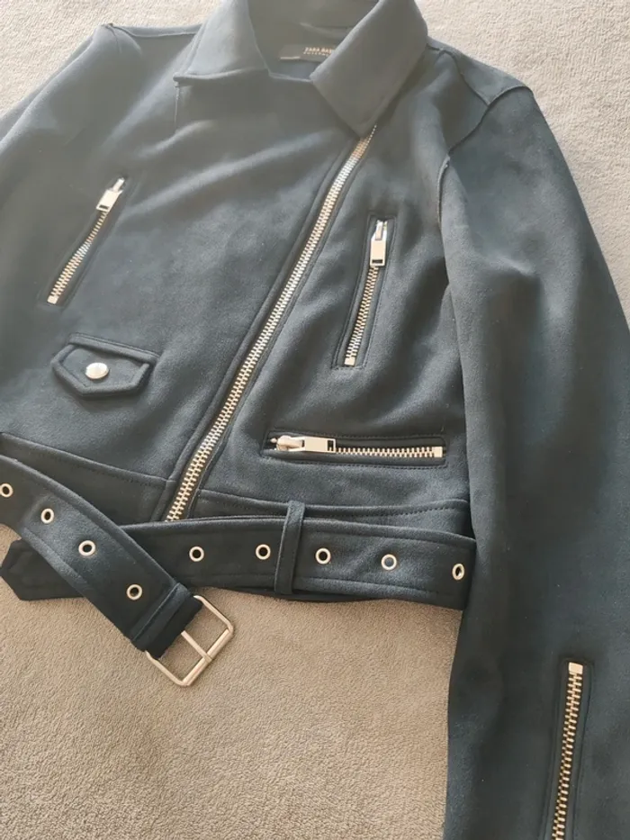 Perfecto ZARA Basic effet suédé – Neuf sans étiquette – Taille S (Femme) - photo numéro 2
