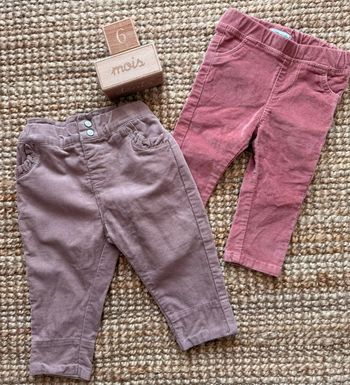 Lot pantalons velours côtelé Vertbaudet 6mois / 68cm