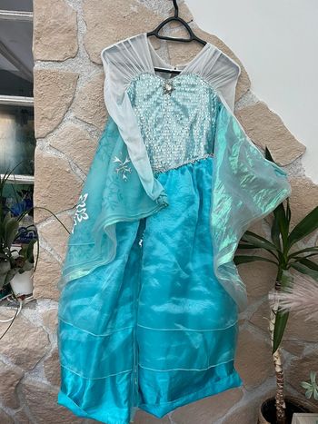 Lot ensemble Disney store 11-12 ans 11 12 robe tresse perruque gants la reine des neiges Elsa