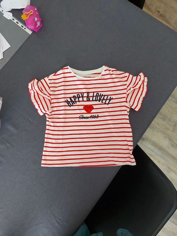 Tee-shirt marinière sequins magiques Vertbaudet 5 ans