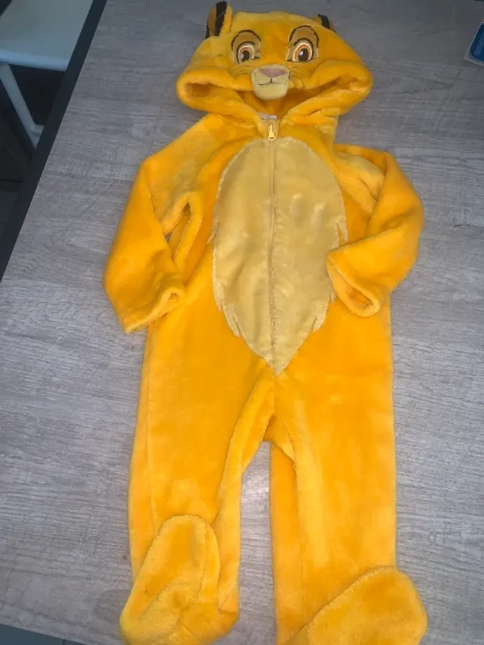 Combinaison déguisement roi lion 12 mois