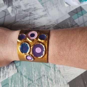 Bracelet manchette Desigual couleur or et violet