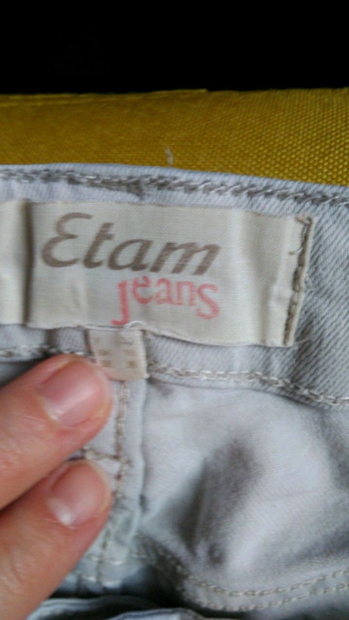 Pantalon jeans blanc cassé - photo numéro 2