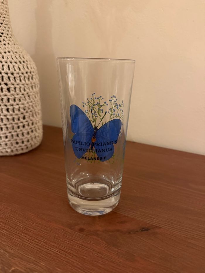 Verre avec papillons - Vintage - photo numéro 3