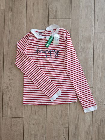 Pull rayé col claudine 14 ans neuf