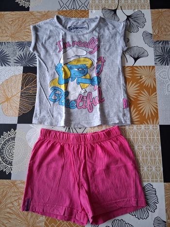 Pyjama short fille 4 ans les stroumphs 