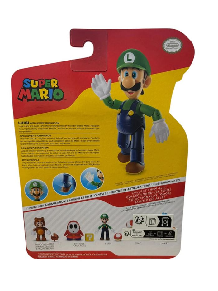 Figurine Super Mario Luigi avec super Champignon Jakks Pacific neuf - photo numéro 2