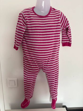 Pyjama rayé blanc et rose – U Tout Petit – Taille 23 mois