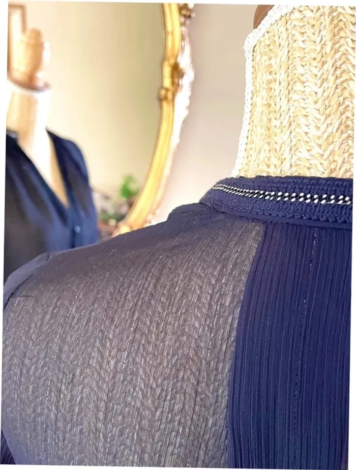 Sublime blouse chemise manche longue noir fluide Zara taille XS - photo numéro 17