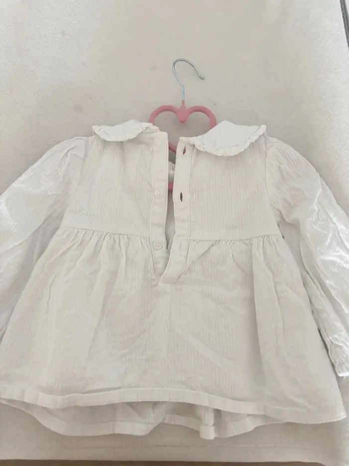 Blouse blanche bébé fille taille 9-12mois - photo numéro 4