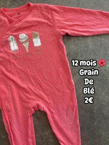 Pyjama 🌺 12 mois 🌺 Grain de blé