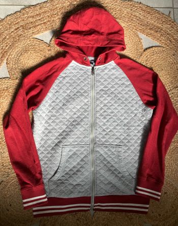 Gilet zippé gris et bordeaux taille XS