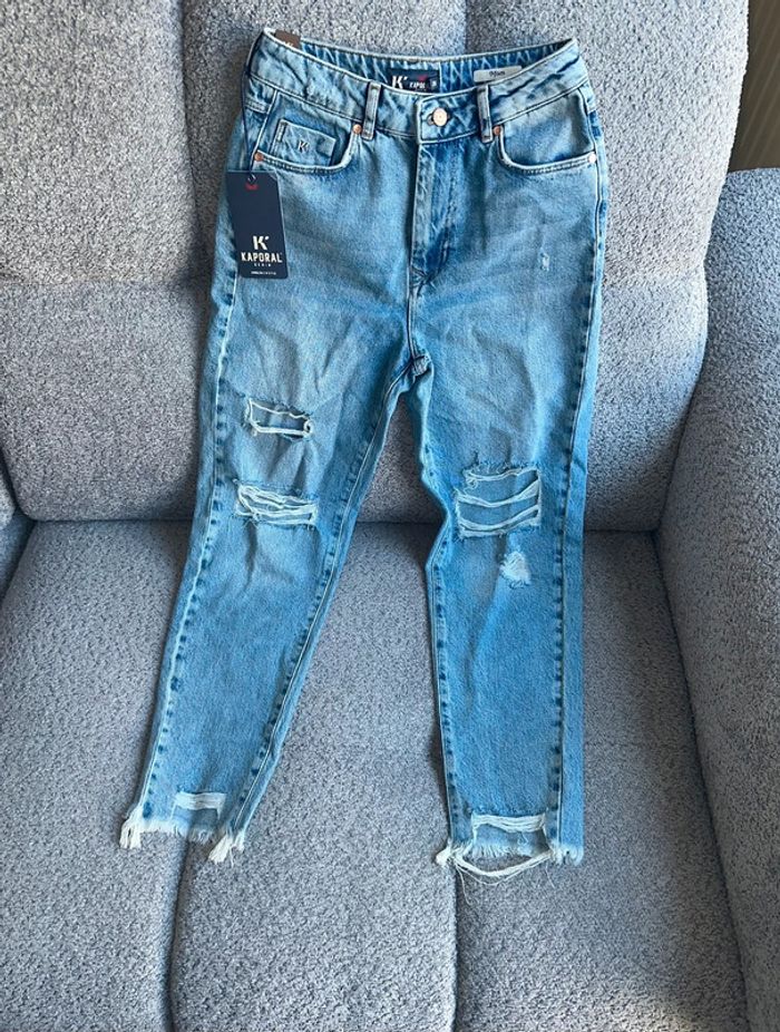 Jean mom bleu taille haute Kaporal W26
