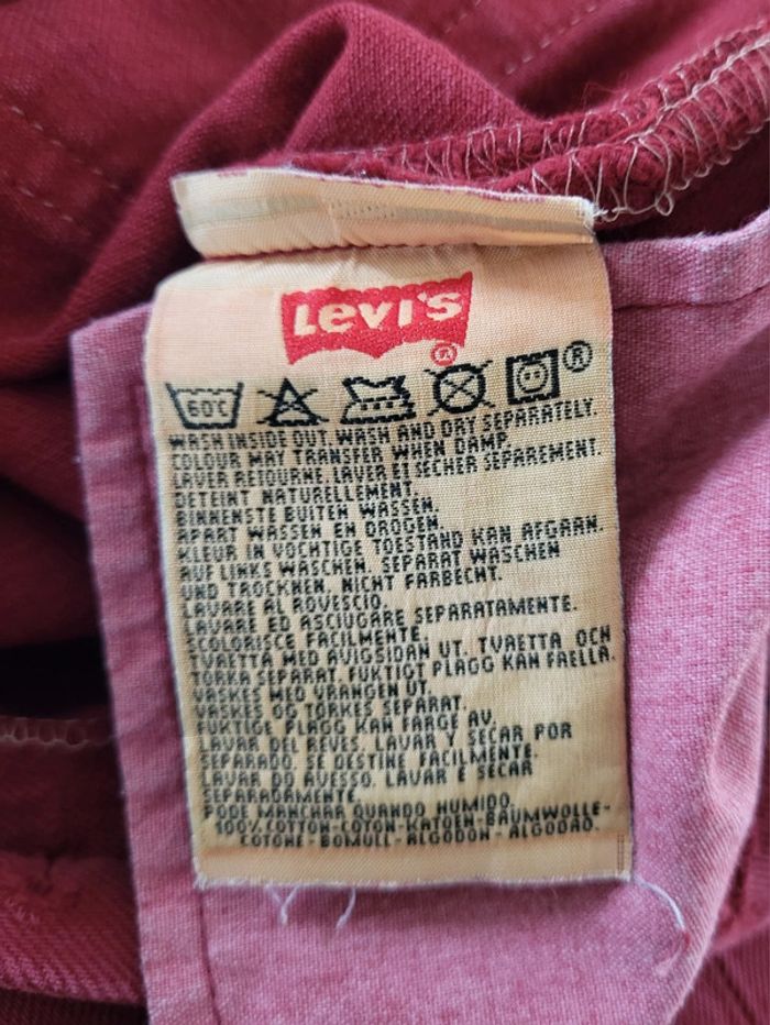 Jean Levi's 501 femme vintage 90's Made in USA bordeaux rare Taille 34 - photo numéro 7