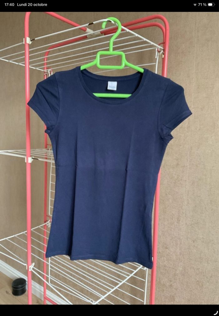T-shirt Camaïeu bleu marine taille XS/34 - photo numéro 5