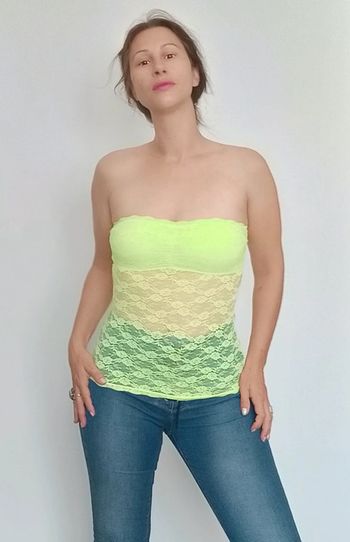 Bustier dentelle fluo