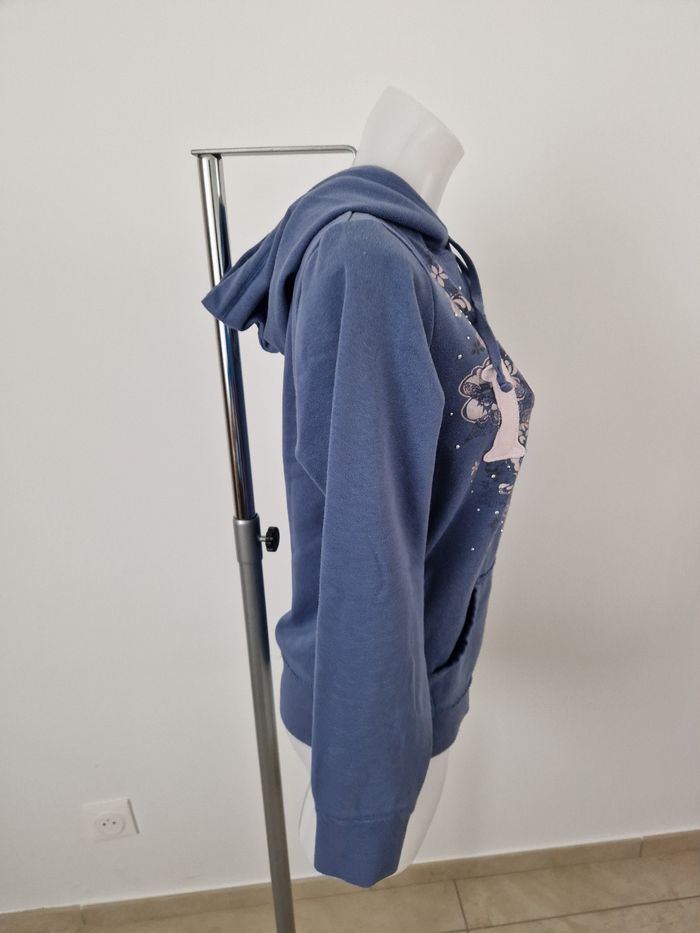 Sweat à capuche bleu avec inscription Mim - photo numéro 5