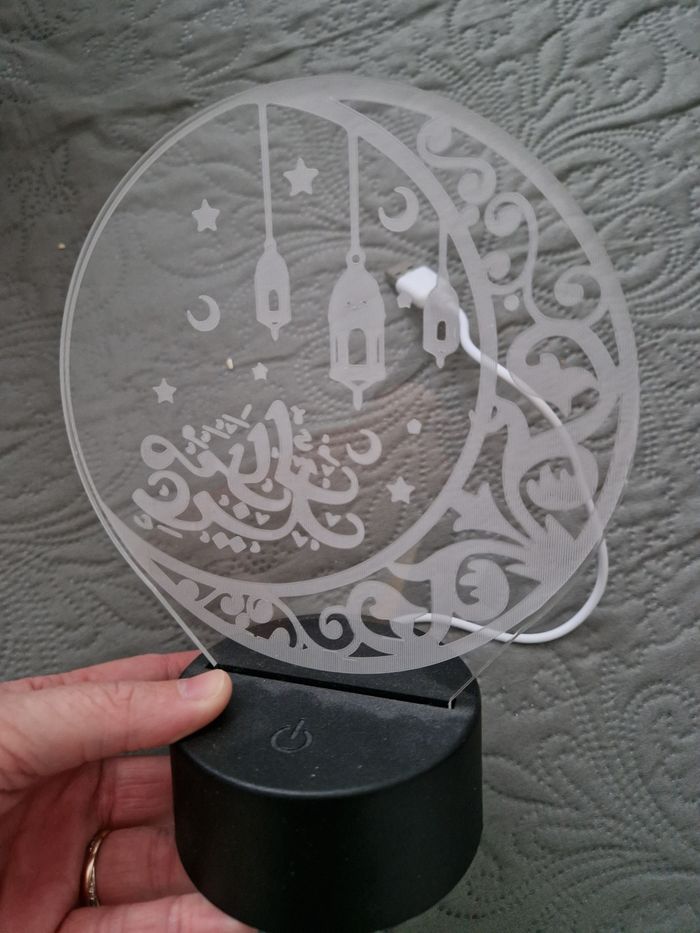 🌙 Lampe LED 3D Ramadan / Eid Mubarak – Décoration lumineuse islamique - photo numéro 9