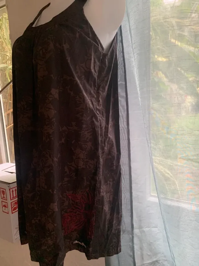 Robe mi saison Banana Moon taille L marron motif fushia - photo numéro 7