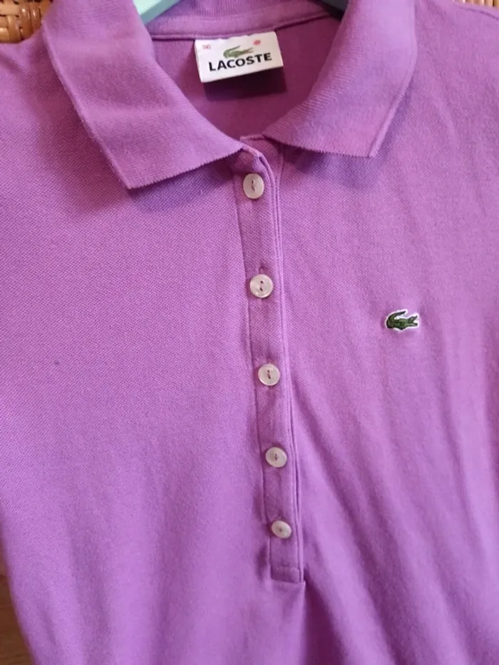 Polo lilas Lacoste t.S - photo numéro 4