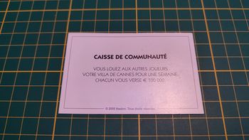Carte caisse de communauté villa de cannes Monopoly Et si le Monopoly était inventé aujourd'hui #C22