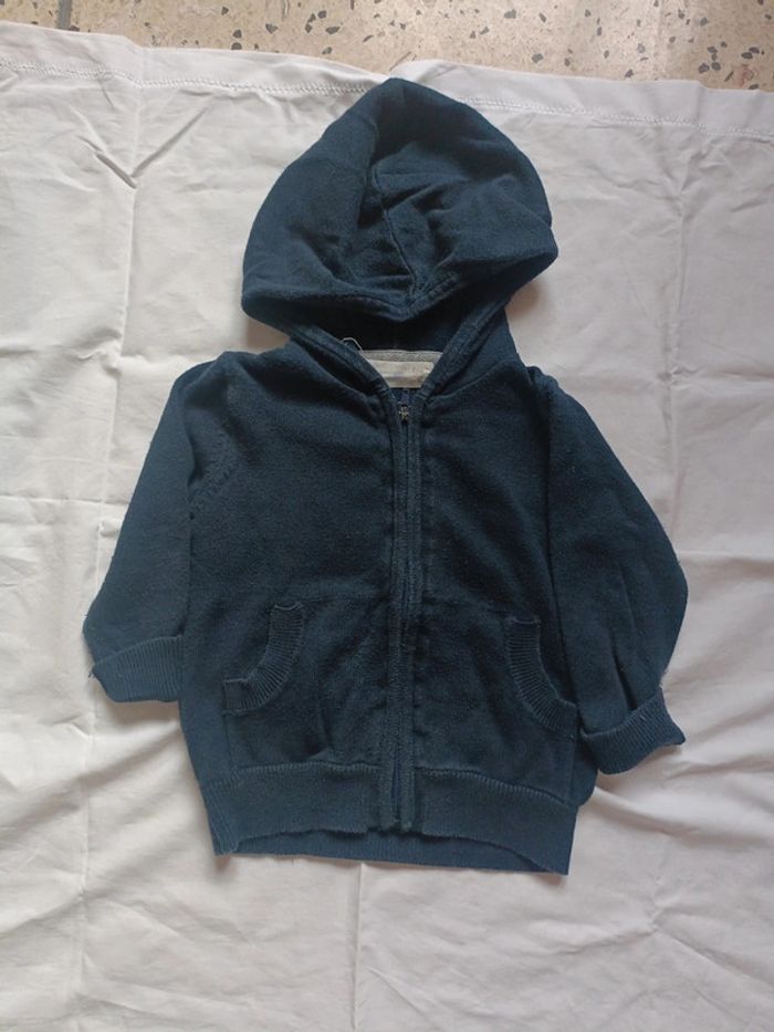 Gilet bleu marine a zip garçon 6 / 9 mois et baby
