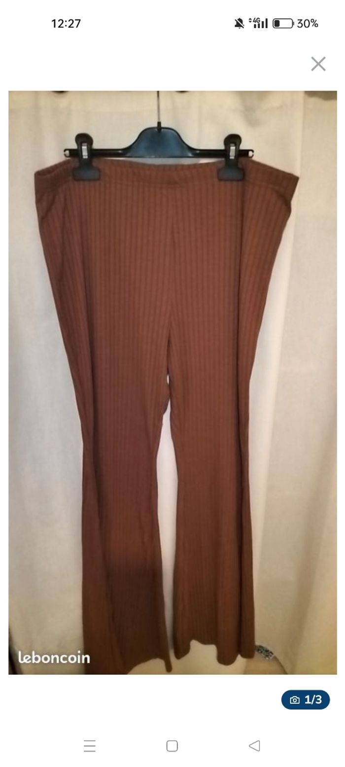 Pantalon large marron shein