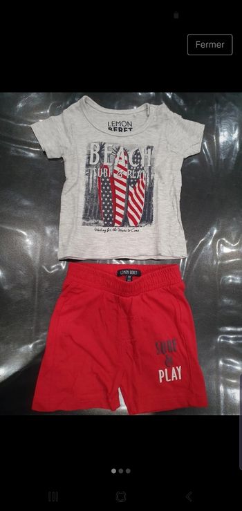 Ensemble short et t-shirt 6 mois