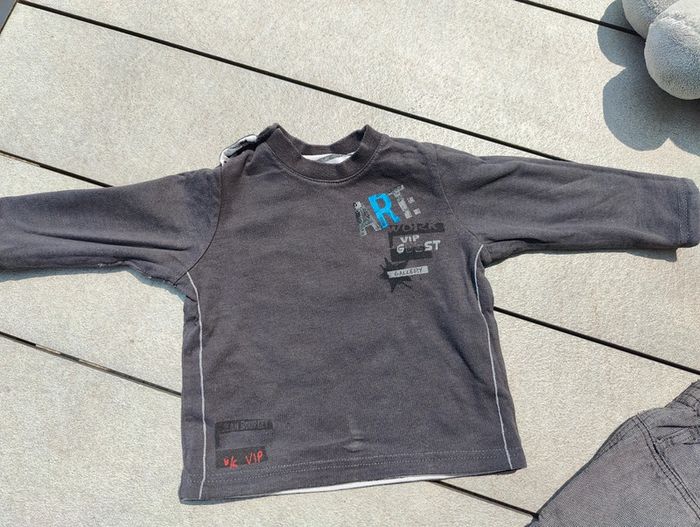 Ensemble garçon gris jean Bourget 9 mois - photo numéro 3