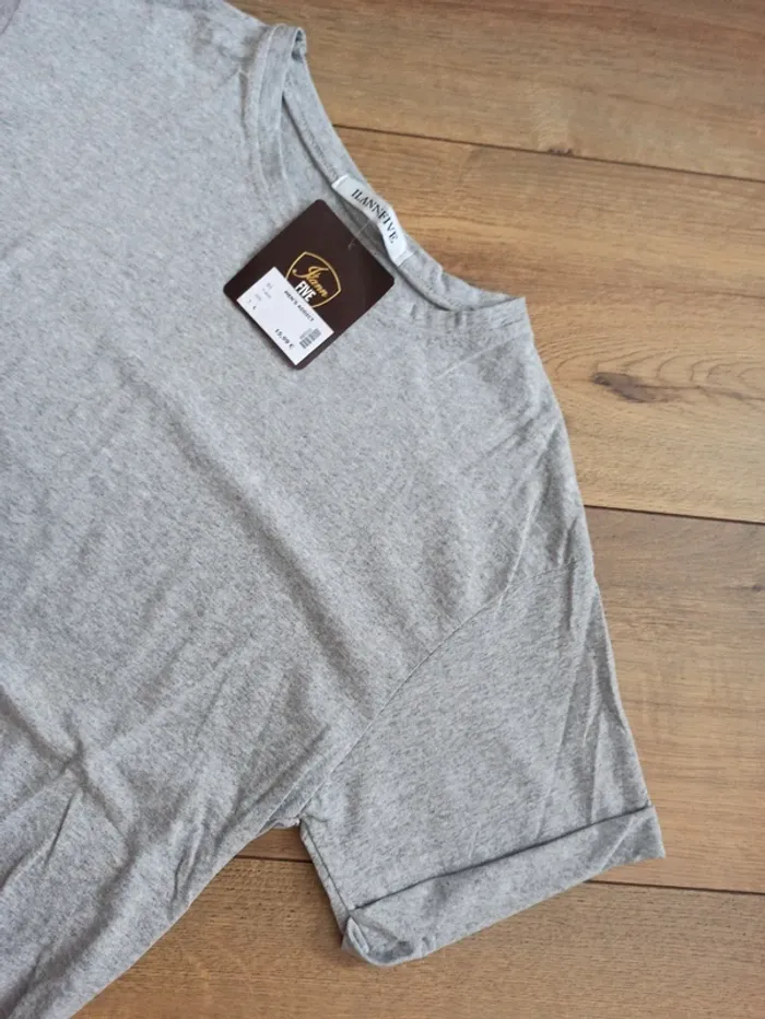 Tee shirt uni gris homme L - photo numéro 3