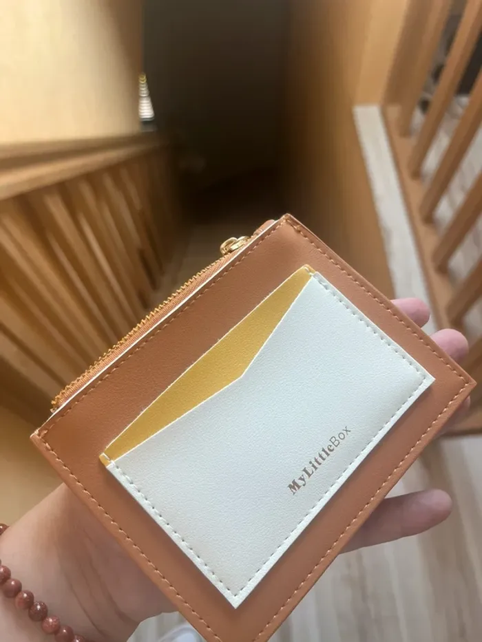 porte monnaie my little box marron blanc