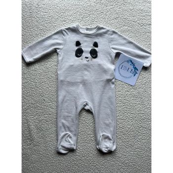Pyjama dors-bien en velours blanc panda taille 18 mois Kiabi