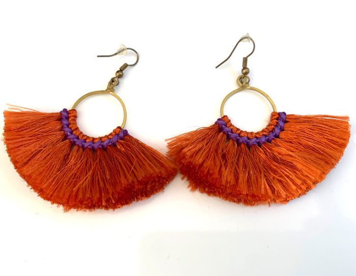 Boucles d'oreilles fantaisie pendantes à franges