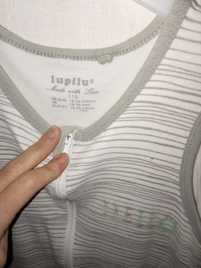 Turbulette gigoteuse gris rayure blanc, Tog 2, lupilu 110 cm de 18 à 36 mois, 3 ans - photo numéro 3