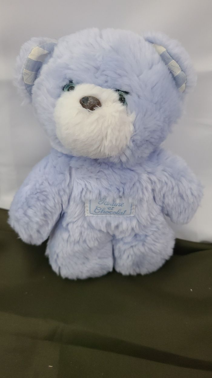 Doudou Ours bleu TARTINE ET CHOCOLAT