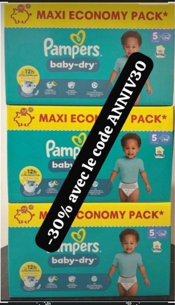 Trois carton de couche pampers taille 5 normal 