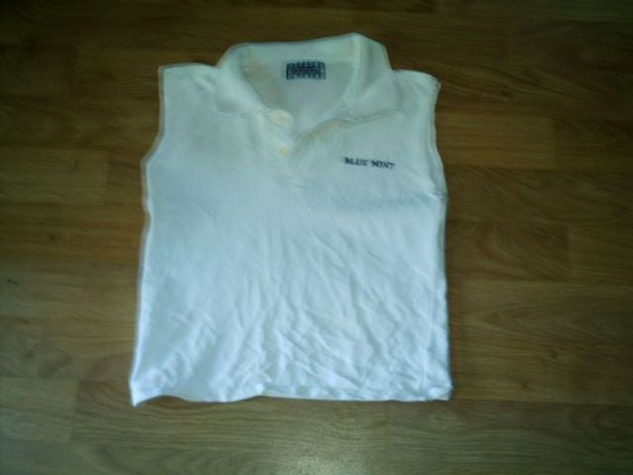 Polo MADEMOISELLE BLUE MINT blanc 8 ans TBE
