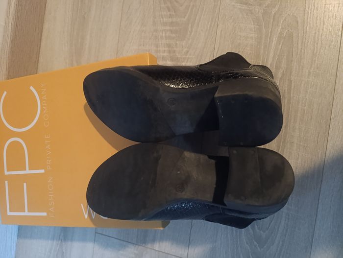 Bottines femmes, 39, noires, croco - photo numéro 4