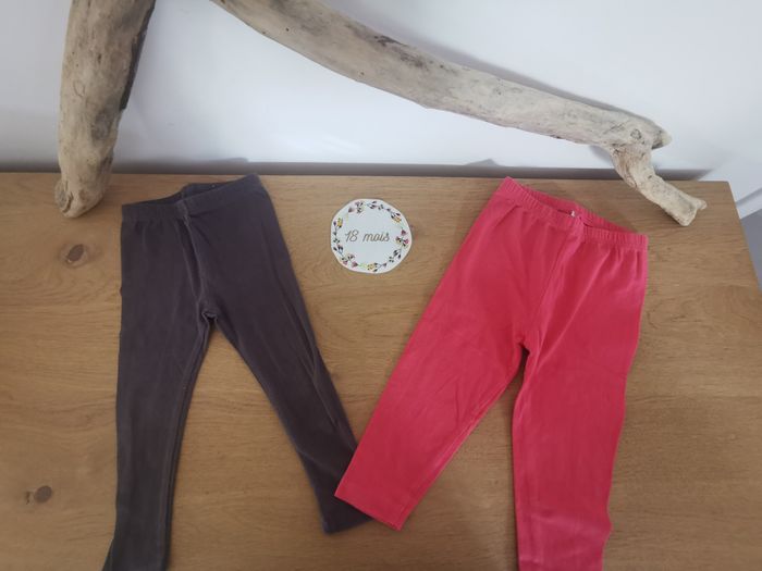 Lot de 2 leggings bébé fille 18mois tbe