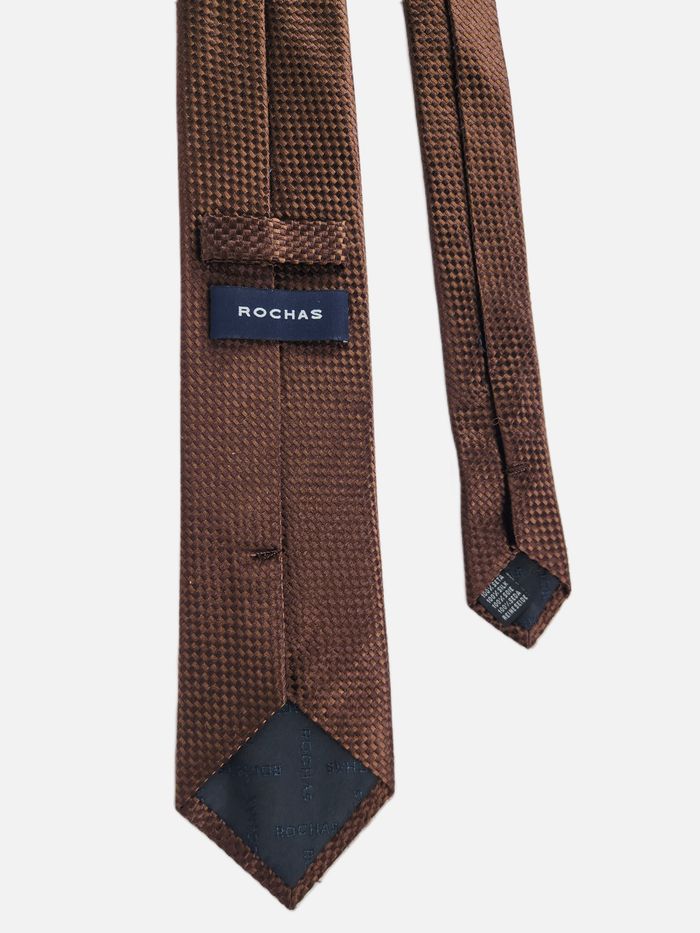 Cravate Rochas, couleur marron - photo numéro 3