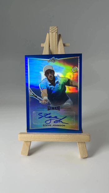 Steve Johnson 2016 Leaf Metal Tennis VIOLET réfracteur Autographe Auto #'d 10/25