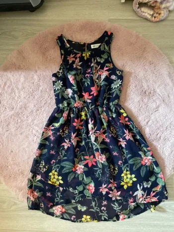 Robe fluide fille à fleurs